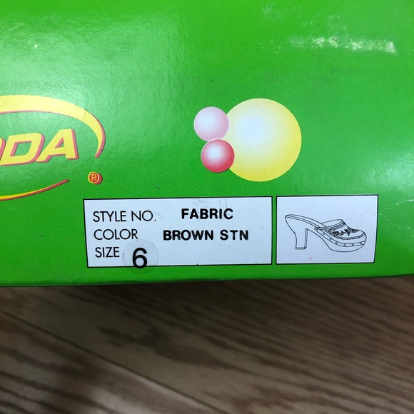 SODA Brown Satin Fabric Mule or Clog with Heel - Picture 7 of 10